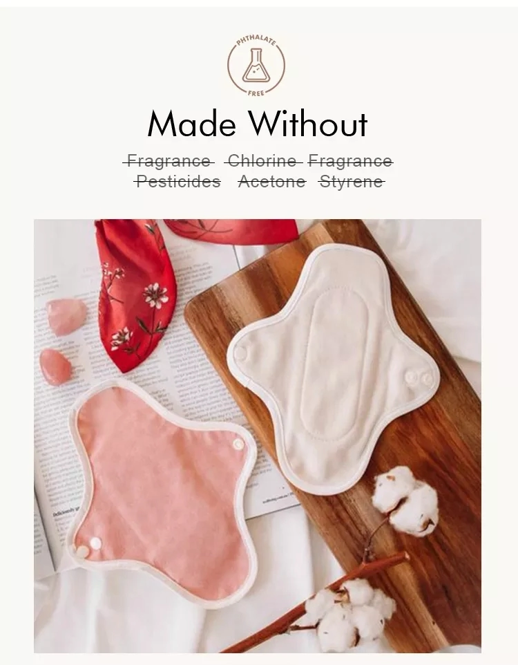 Organic Bamboo Cotton Menstrual Sanitary Pads Manufacture Washable Reusable Ladies Sanitary Pads Girls