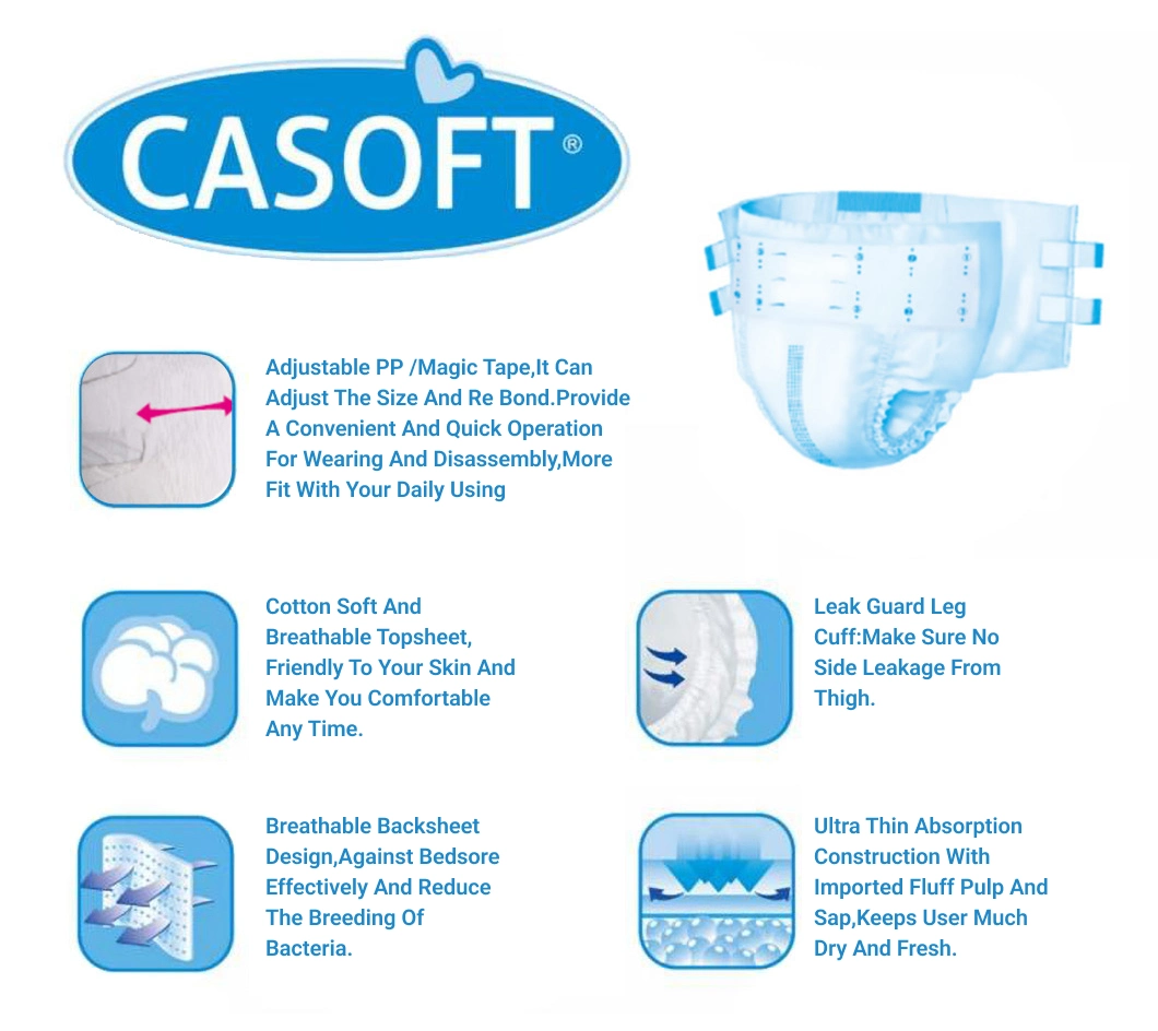 Premium 3D Leak Guard Reliable Disposable Soft Printed Pull up Adult Diaper