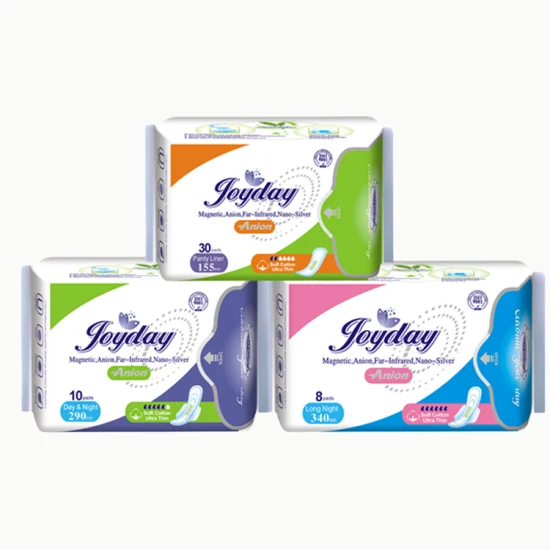 Anion de tampon hygiénique de produit d'hygiène féminine OEM avec des ailes fabriquées en Chine